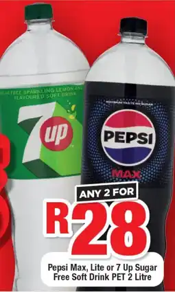 OK Foods Pepsi Max, Lite or 7 Up Sugar Free Soft Drink PET offer