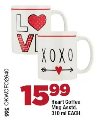 OK Foods Heart Coffee Mug Asstd. offer