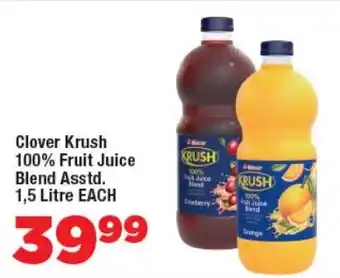 OK Foods Clover Krush 100% Fruit Juice Blend Asstd. offer