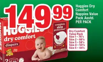 OK Foods Huggies Dry Comfort Nappies Value Pack Asstd. offer