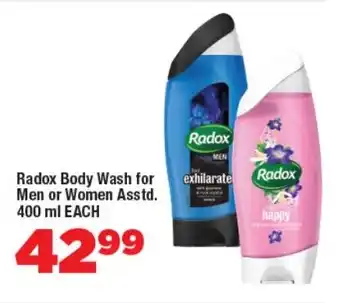 OK Foods Radox Body Wash for Men or Women Asstd. offer