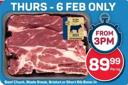 Pick n Pay Beef Chuck, Blade Steak, Brisket or Short Rib Bone-in offer