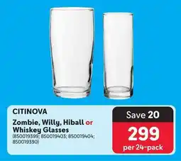 Makro CITINOVA Zombie, Willy, Hiball or Whiskey Glasses offer