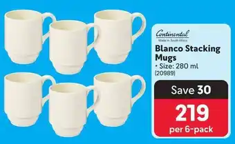 Makro Continental Blanco Stacking Mugs offer