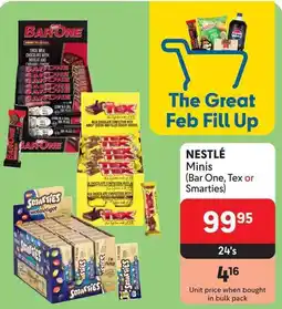 Makro NESTLÉ Minis (Bar One, Tex or Smarties) offer