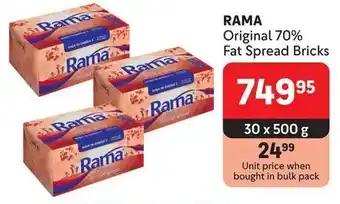 Makro RAMA Original 70% Fat Spread Bricks offer