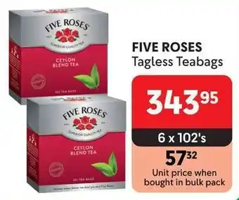 Makro FIVE ROSES Tagless Teabags offer