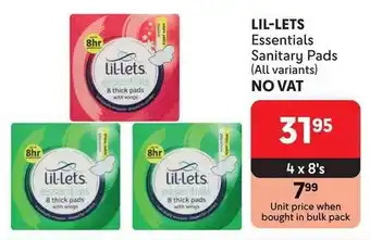 Makro LIL-LETS Essentials Sanitary Pads offer