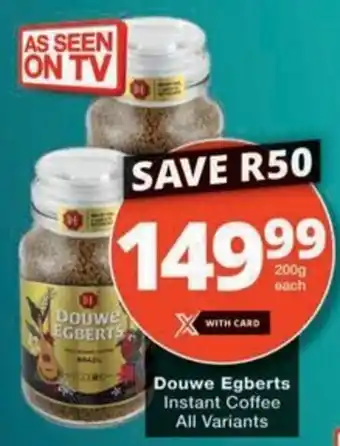 Checkers Hyper Douwe Egberts Instant Coffee All Variants offer