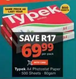 Checkers Hyper Typek A4 Photostat Paper offer