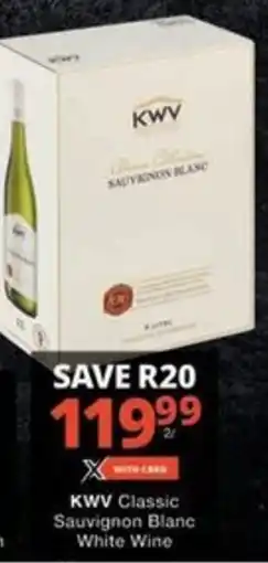 Checkers Hyper KWV Classic Sauvignon Blanc White Wine offer