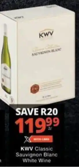 Checkers Hyper KWV Classic Sauvignon Blanc White Wine offer