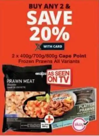 Checkers Hyper Cape Point Frozen Prawns All Variants offer