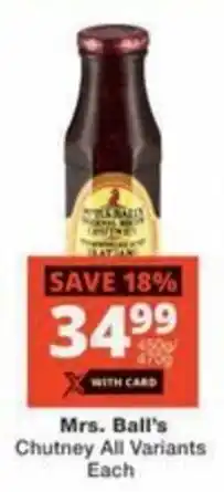 Checkers Hyper Mrs. Ball's Chutney All Variants Each offer