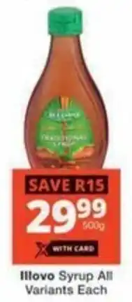 Checkers Hyper Illovo Syrup All Variants Each offer