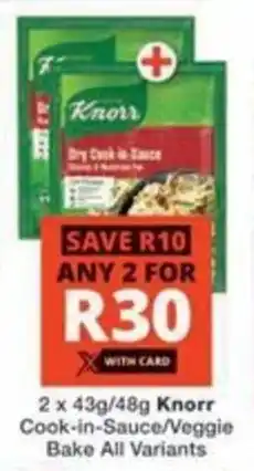 Checkers Hyper Knorr Cook-in-Sauce/Veggie Bake All Variants offer