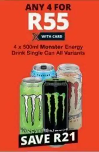 Checkers Hyper Monster Energy Drink Single Can All Variants offer