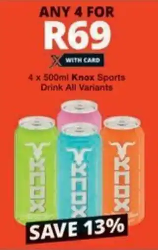 Checkers Hyper Knox Sports Drink All Variants offer