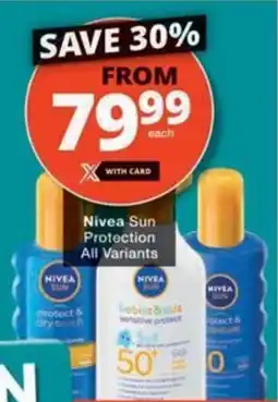 Checkers Hyper Nivea Sun Protection All Variants offer