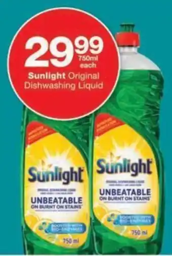 Checkers Hyper Sunlight Original Dishwashing Liquid offer