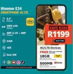 Checkers Hyper Hisense E34 Smartphone 4G LTE offer