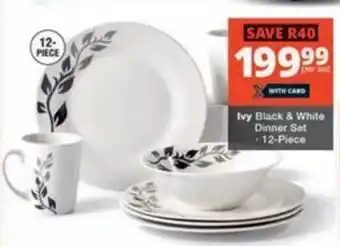 Checkers Hyper Ivy Black & White Dinner Set offer