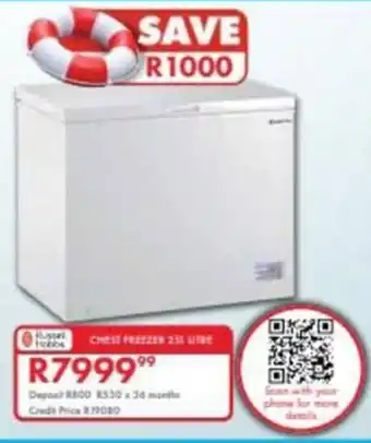 Beares Russell Hobbs chest freezer offer