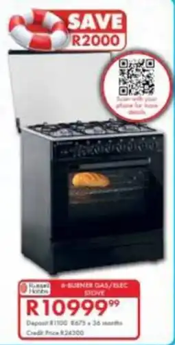 Beares Russell Hobbs 6-burner gas/elec stove offer