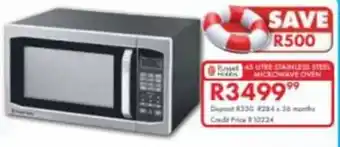 Beares Rusell Hobbs stainless steel microwave oven offer