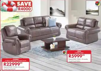 Beares Zambia 1 motion lounge suite offer