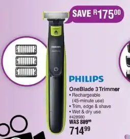 Dis-Chem PHILIPS OneBlade 3 Trimmer offer