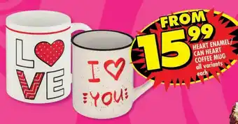 Shoprite Heart enamel/ can heart coffee mug all variants offer