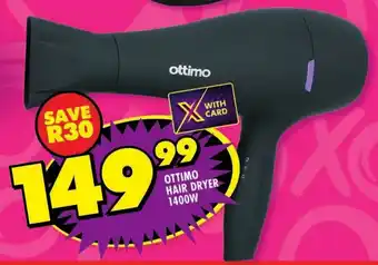 Shoprite Ottimo hair dryer 1400w offer