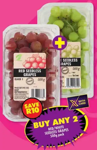 Shoprite Red/white seedless grapes offer