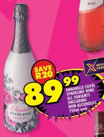 Shoprite Annabelle cuvée sparkling wine all variants (including non-alcoholic) offer