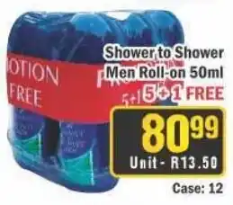 J&E Cash and Carry Shower to Shower Men Roll-on offer