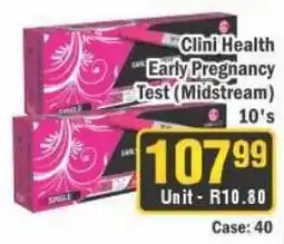 J&E Cash and Carry Clini Health Early Pregnancy Test (Midstream) offer