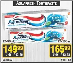 J&E Cash and Carry Aquafresh Toothpaste offer