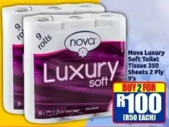 Three Star Cash and Carry Nova Luxury Soft Toilet Tissue 350 Sheets 2 Ply offer