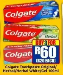 Three Star Cash and Carry Colgate Toothpaste Original/ Herbal/Herbal White/Gel offer