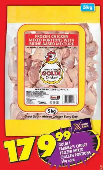 Shoprite Goldi/ farmer's choice frozen mixed chicken portions offer