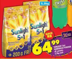 Shoprite Sunlight 5in1 handwash powder all variants offer