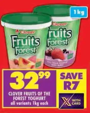 Shoprite Clover fruits of the forest yoghurt all variants offer