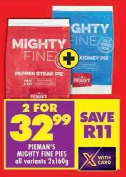 Shoprite Pieman's mighty fine pies all variants offer