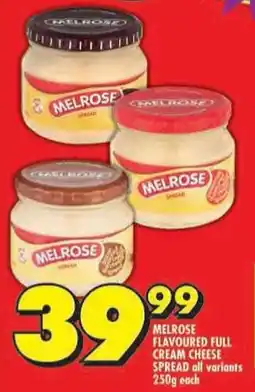 Shoprite Melrose flavoured full cream cheese spread all variants offer