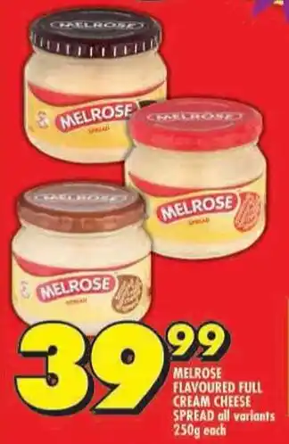 Shoprite Melrose flavoured full cream cheese spread all variants offer