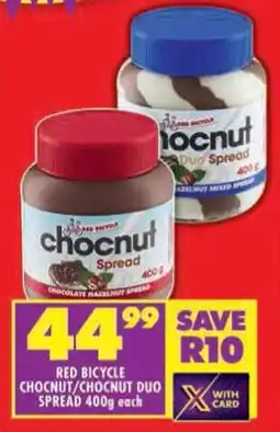 Shoprite Red bicycle chocnut/chocnut duo spread offer