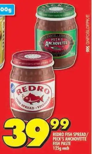 Shoprite Redro fish spread/ peck's anchovette fish paste offer