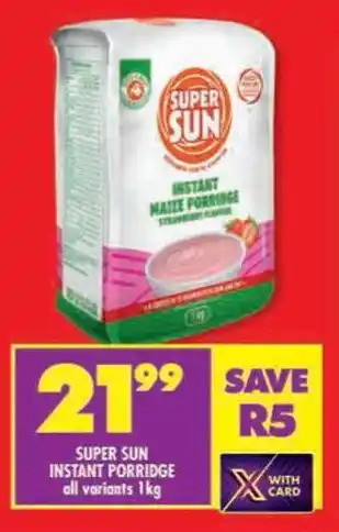 Shoprite Super sun instant porridge all variants offer