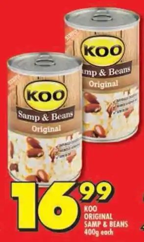 Shoprite Koo original samp & beans offer